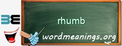 WordMeaning blackboard for rhumb